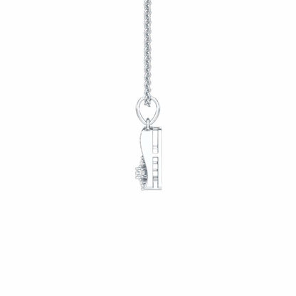 Serene Elegance Silver Pendant - White Gold - Image 4