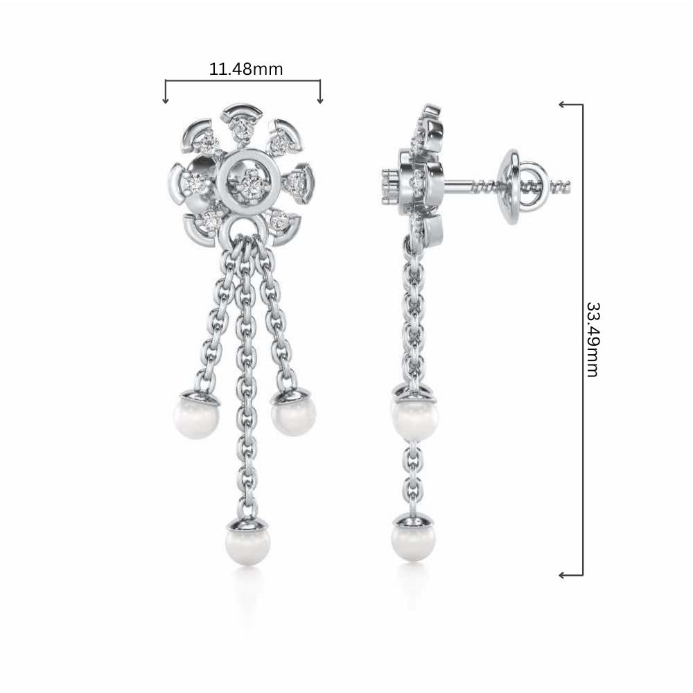 ShAlly Silver Dangler Earrings - White Gold - Image 4