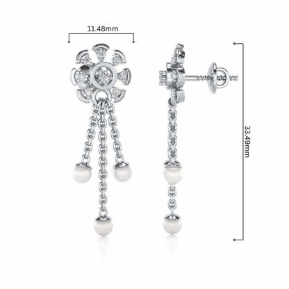 ShAlly Silver Dangler Earrings - White Gold - Image 4