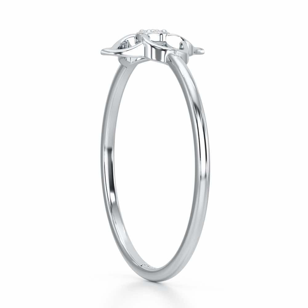 Solo Bloom Silver Ring - White Gold - Image 4