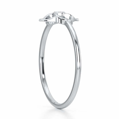 Solo Bloom Silver Ring - White Gold - Image 4