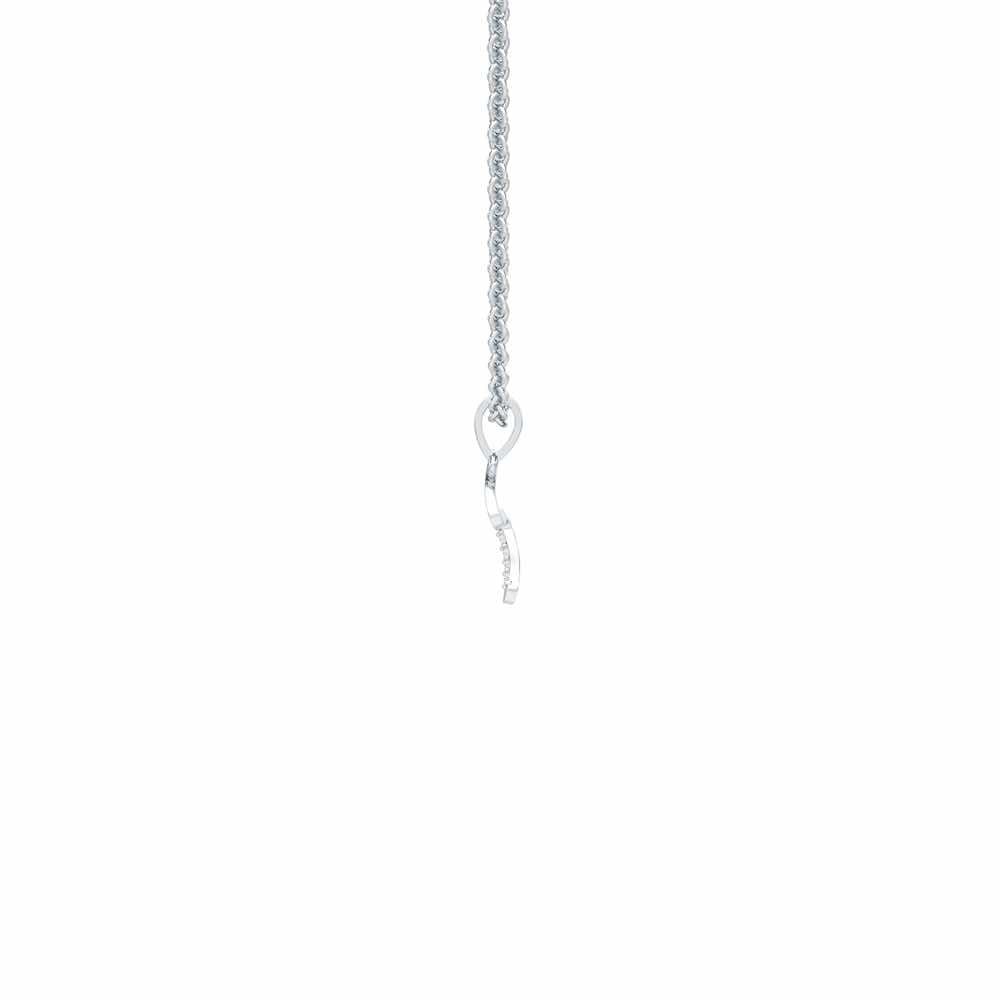 Tilde Silver Pendant - White Gold - Image 4
