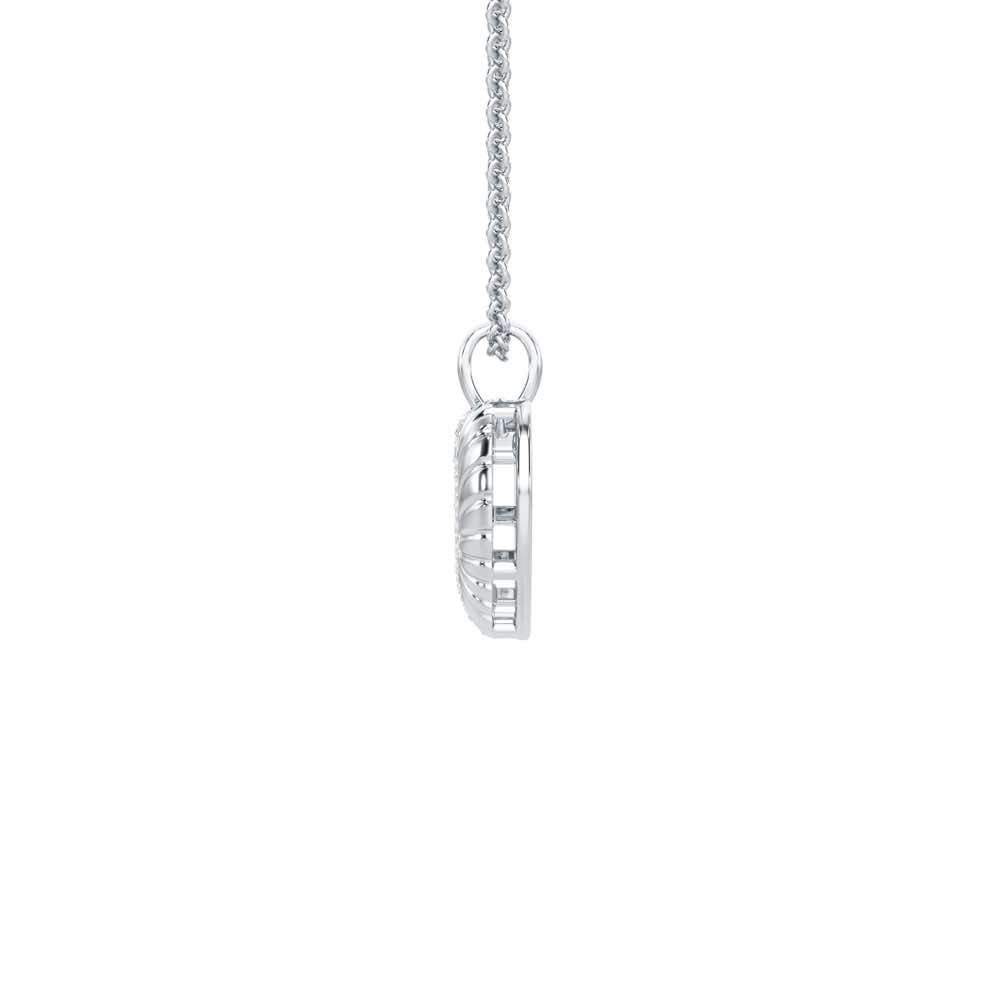 Heart Grace Silver Pendant - White Gold - Image 4