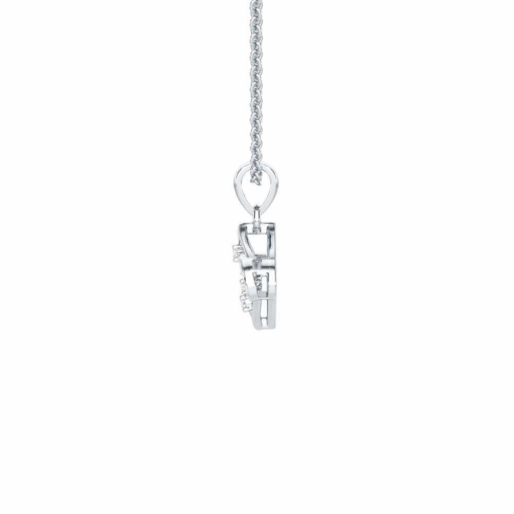 Starlit Charm Silver Pendant - White Gold - Image 4
