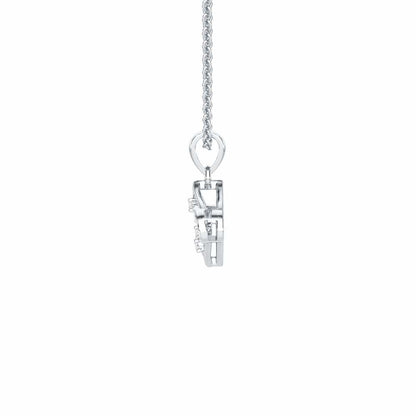 Starlit Charm Silver Pendant - White Gold - Image 4
