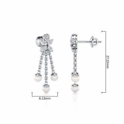 Penelope Silver Dangler Earrings - White Gold - Image 4