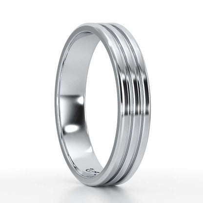 Elton Silver Band For Men - White Gold - Image 4