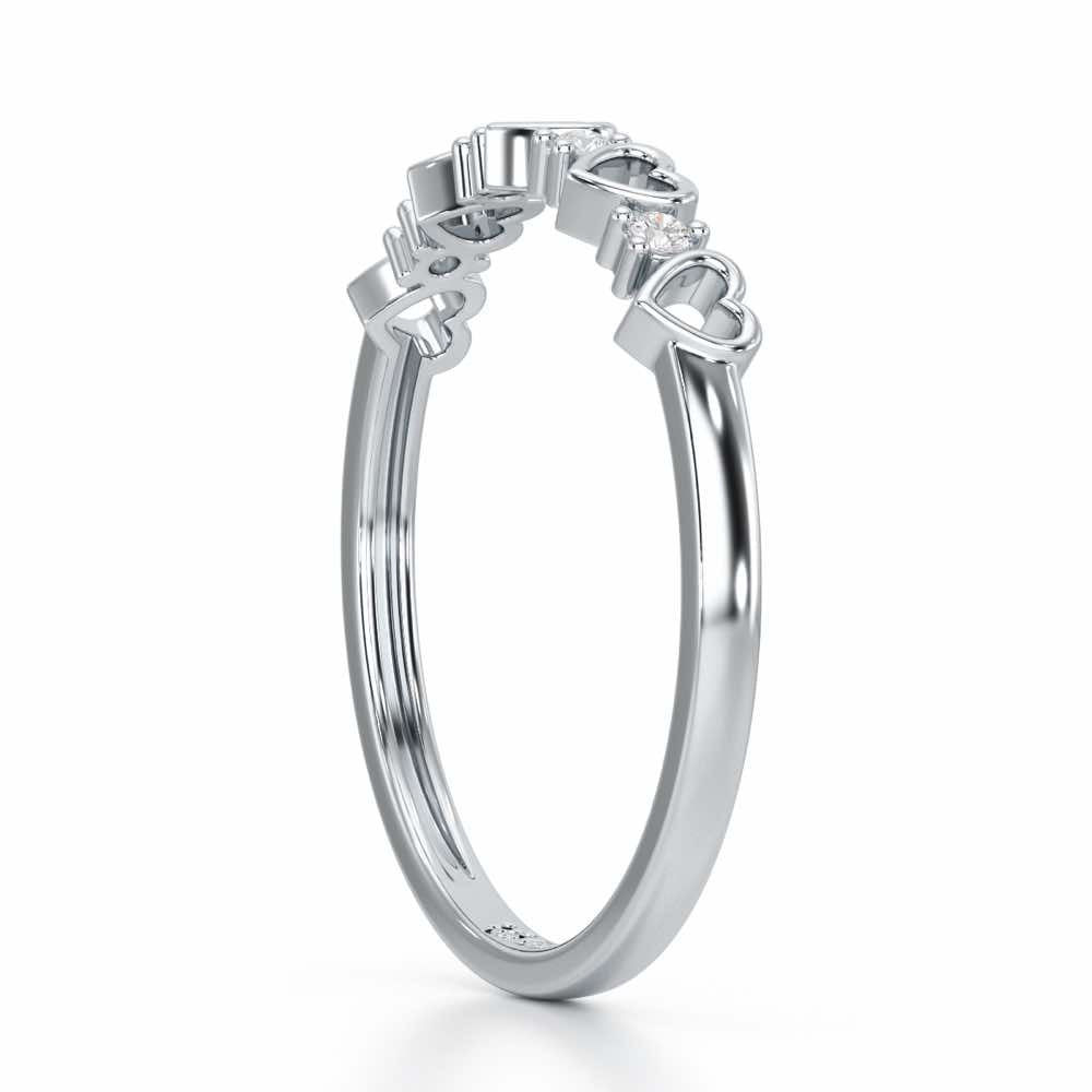 Heart Fairy Silver Ring - White Gold - Image 4
