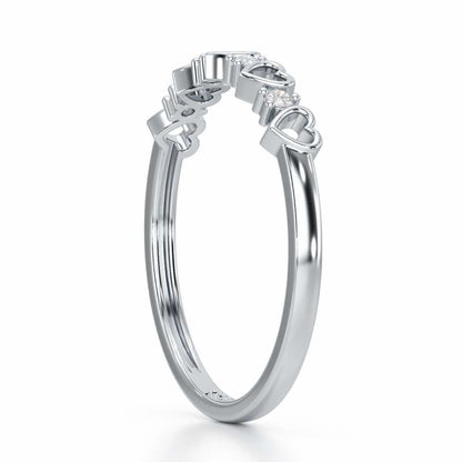 Heart Fairy Silver Ring - White Gold - Image 4