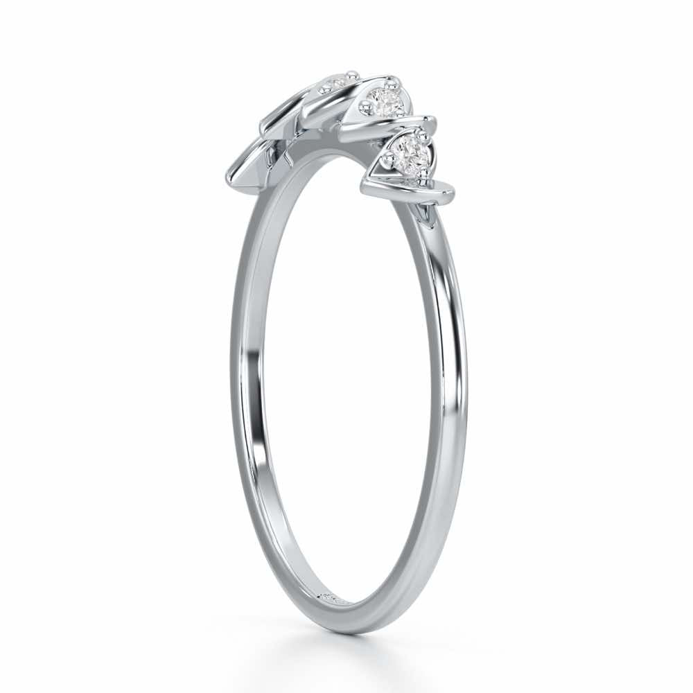 Heart Together Silver Ring - White Gold - Image 4