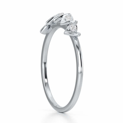 Heart Together Silver Ring - White Gold - Image 4