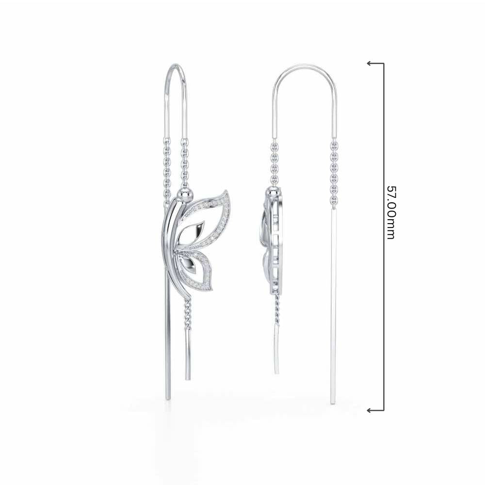 Solo-Fly Silver Dangler Earrings - White Gold - Image 4