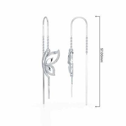 Solo-Fly Silver Dangler Earrings - White Gold - Image 4