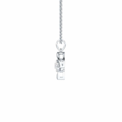Eternal Sparkle Silver Pendant - White Gold - Image 4