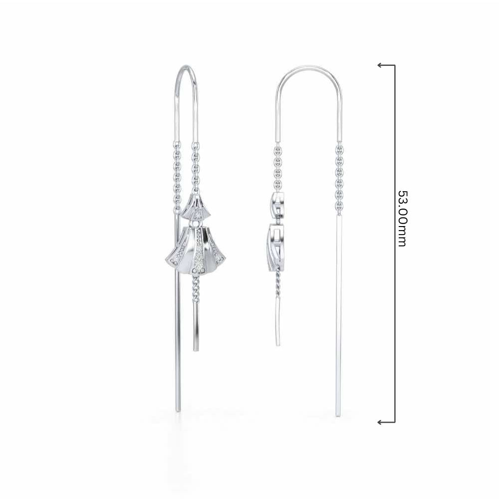 Commit Silver Dangler Earrings - White Gold - Image 4