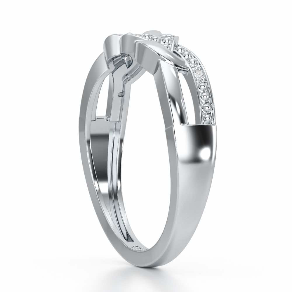 Twists Of Shine Silver Ring - White Gold - Image 4