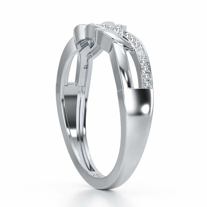Twists Of Shine Silver Ring - White Gold - Image 4