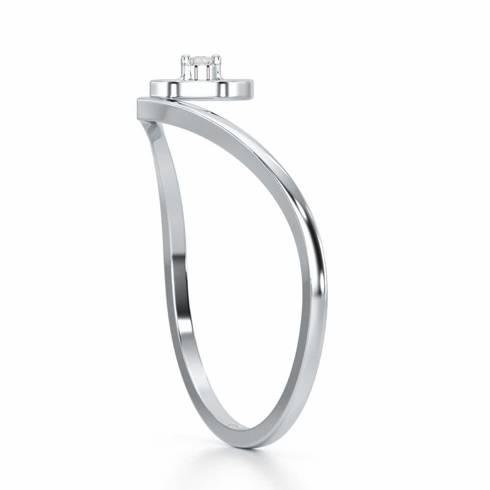 Vertical Eye Silver Ring - White Gold - Image 4