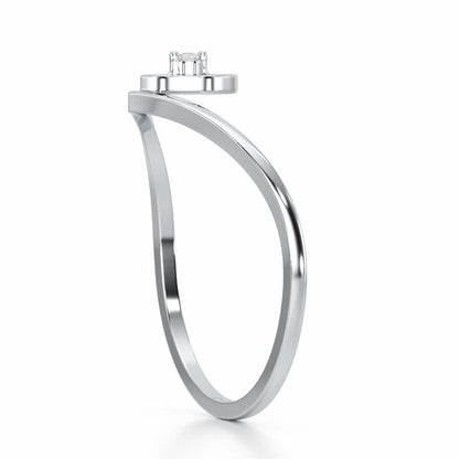 Vertical Eye Silver Ring - White Gold - Image 4