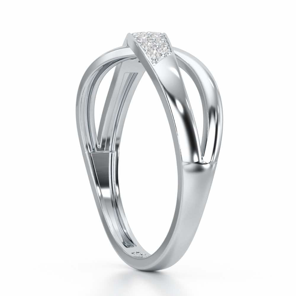 Dawn Twist Silver Ring - White Gold - Image 4