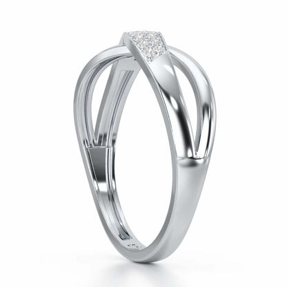 Dawn Twist Silver Ring - White Gold - Image 4