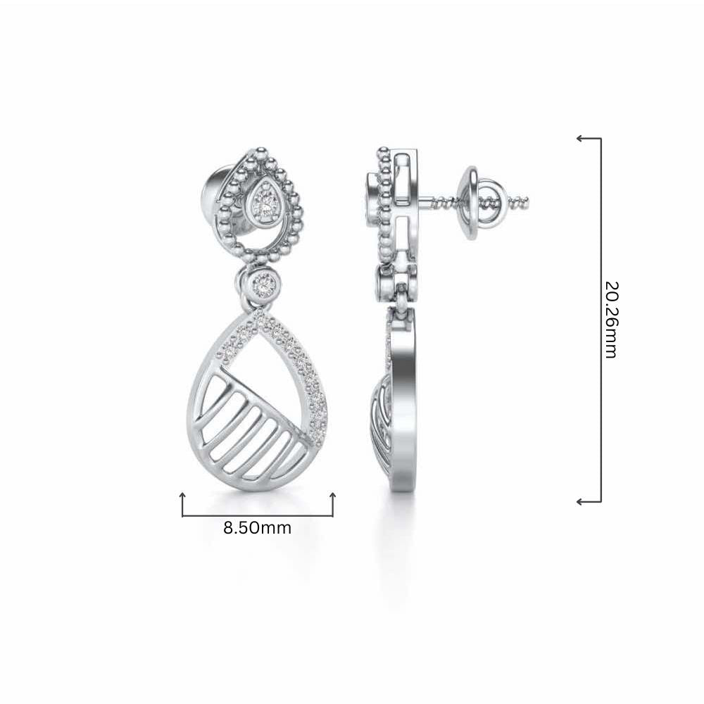 Misty Droplets Drop Earrings - White Gold - Image 4