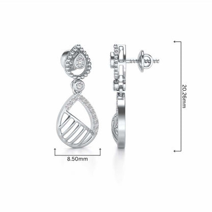 Misty Droplets Drop Earrings - White Gold - Image 4