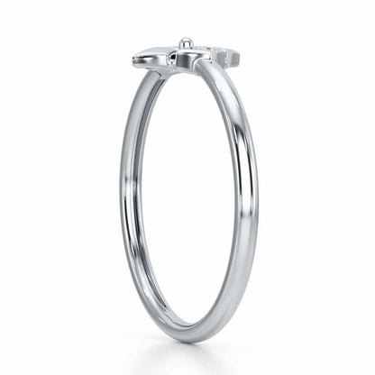 Four Pinch Silver Ring - White Gold - Image 4