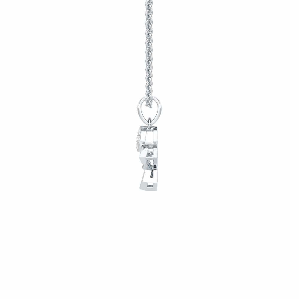 Luxe Halo Silver Pendant - White Gold - Image 4
