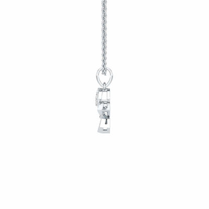 Luxe Halo Silver Pendant - White Gold - Image 4