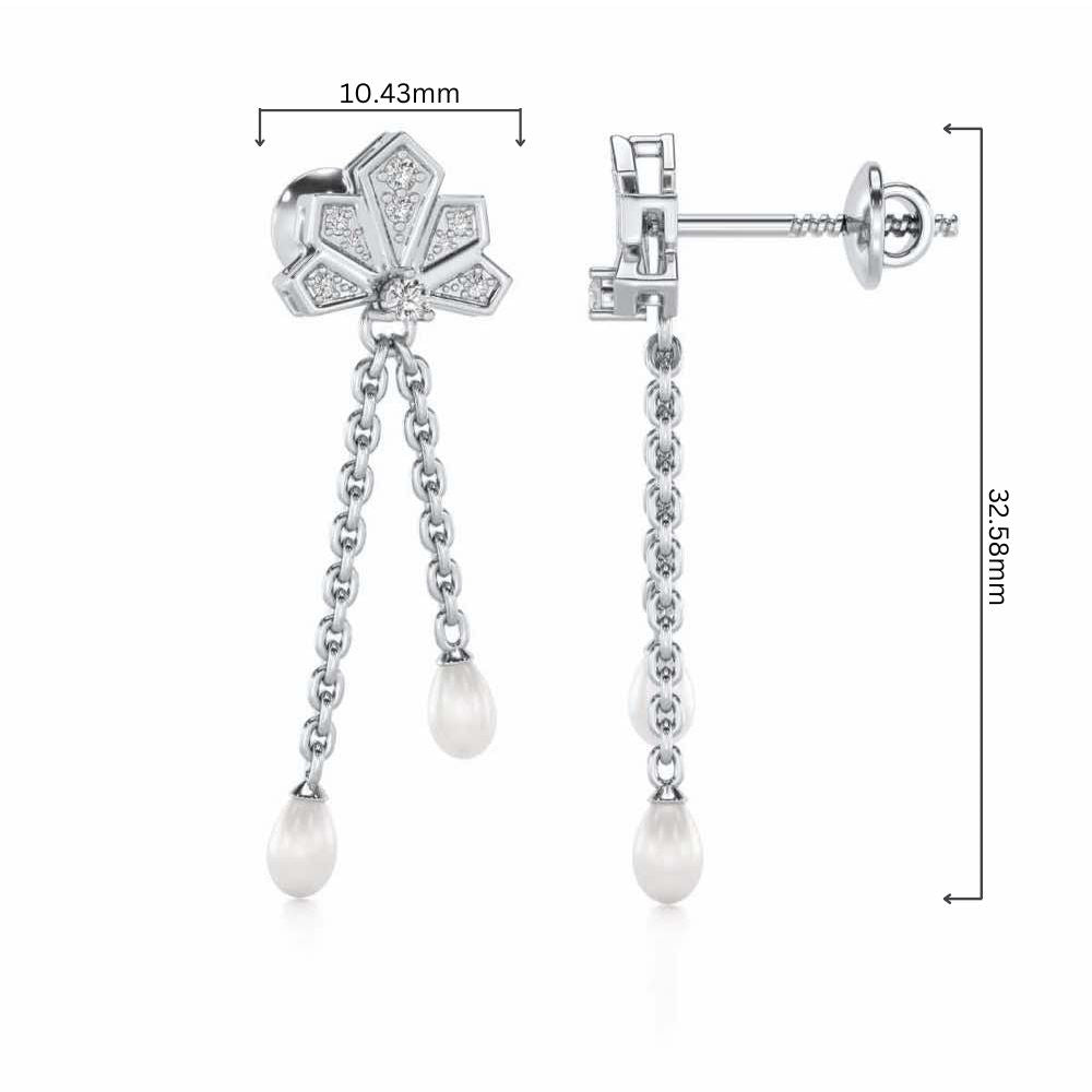 Gracious Silver Dangler Earrings - White Gold - Image 4