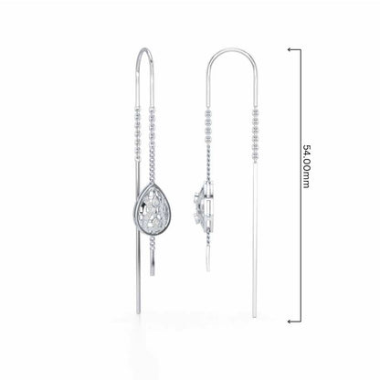Mehram Silver Dangler Earrings - White Gold - Image 4