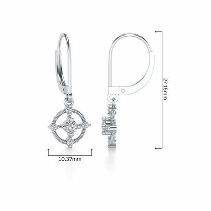 Bullseye Hanging Earrings - White Gold - Image 4