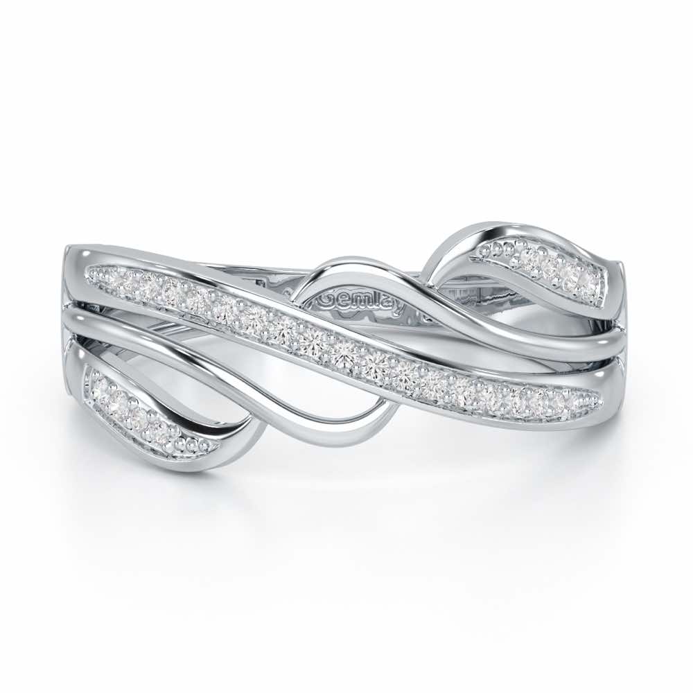 Luminis Wave Silver Ring - White Gold - Image 5