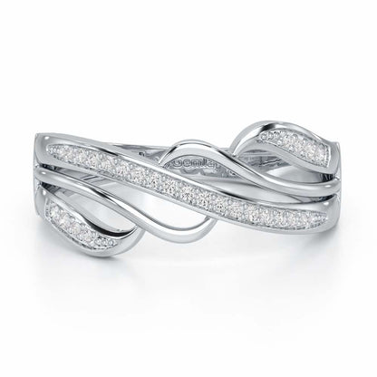 Luminis Wave Silver Ring - White Gold - Image 5