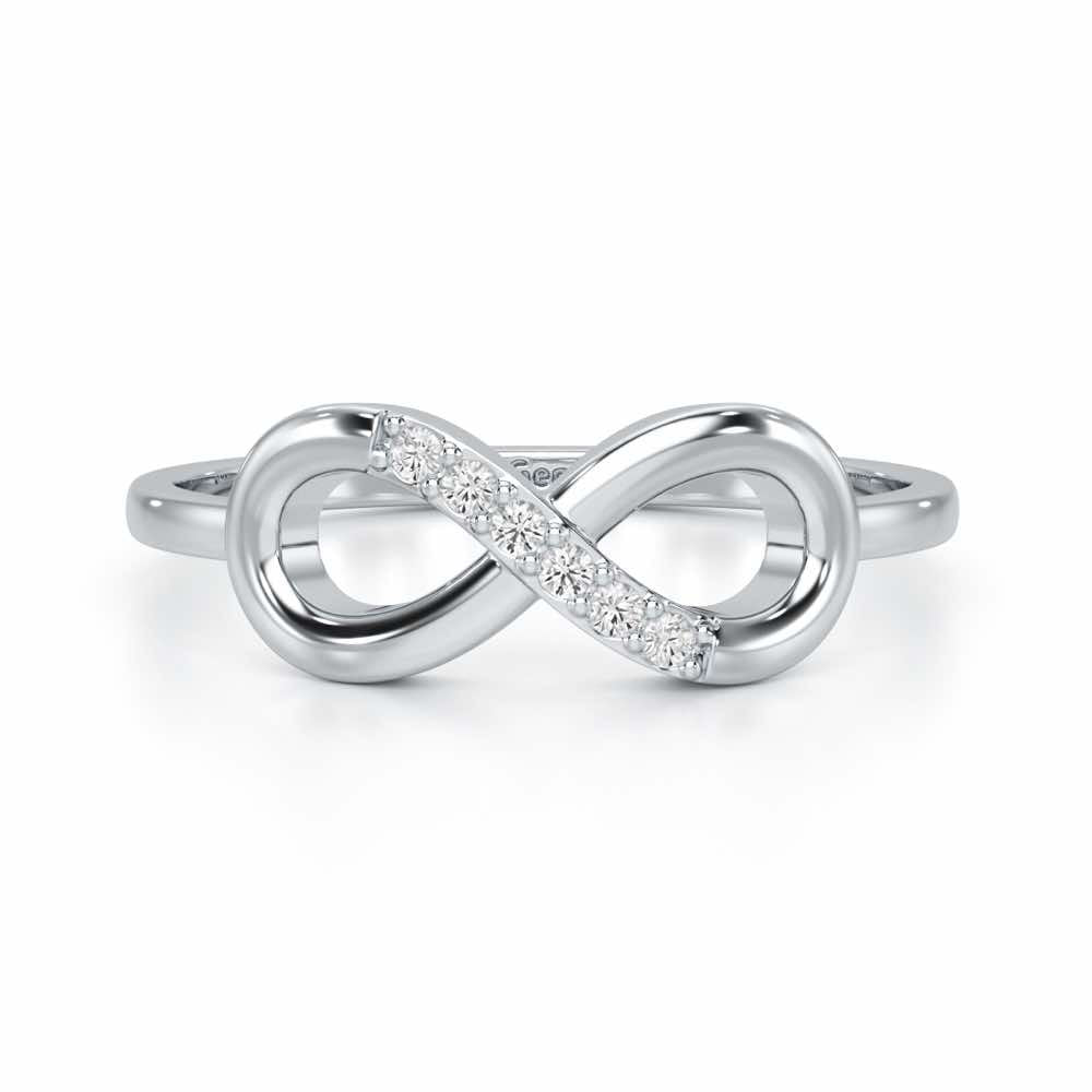 Glint of Infinity Silver Ring - White Gold - Image 5
