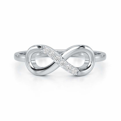 Glint of Infinity Silver Ring - White Gold - Image 5