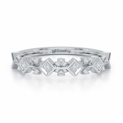 Embellished Charm Silver Ring - White Gold - Image 5