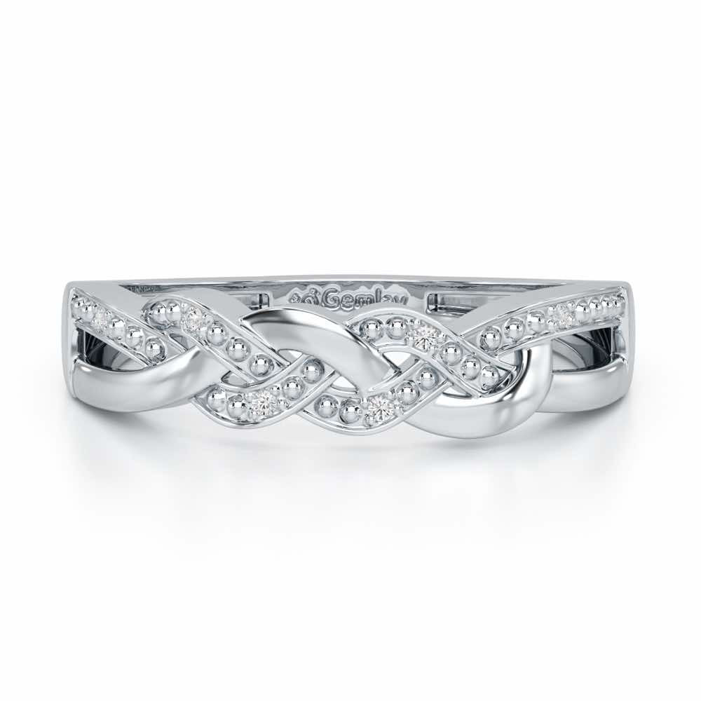 Twists Of Shine Silver Ring - White Gold - Image 5