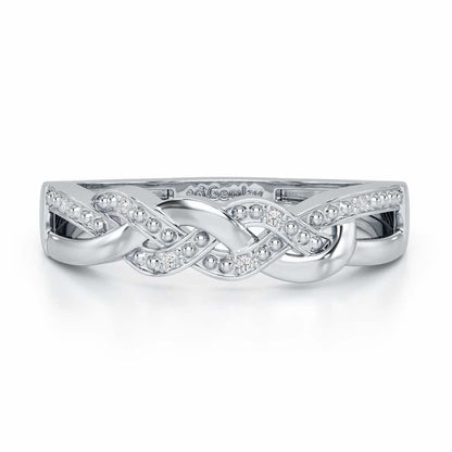 Twists Of Shine Silver Ring - White Gold - Image 5