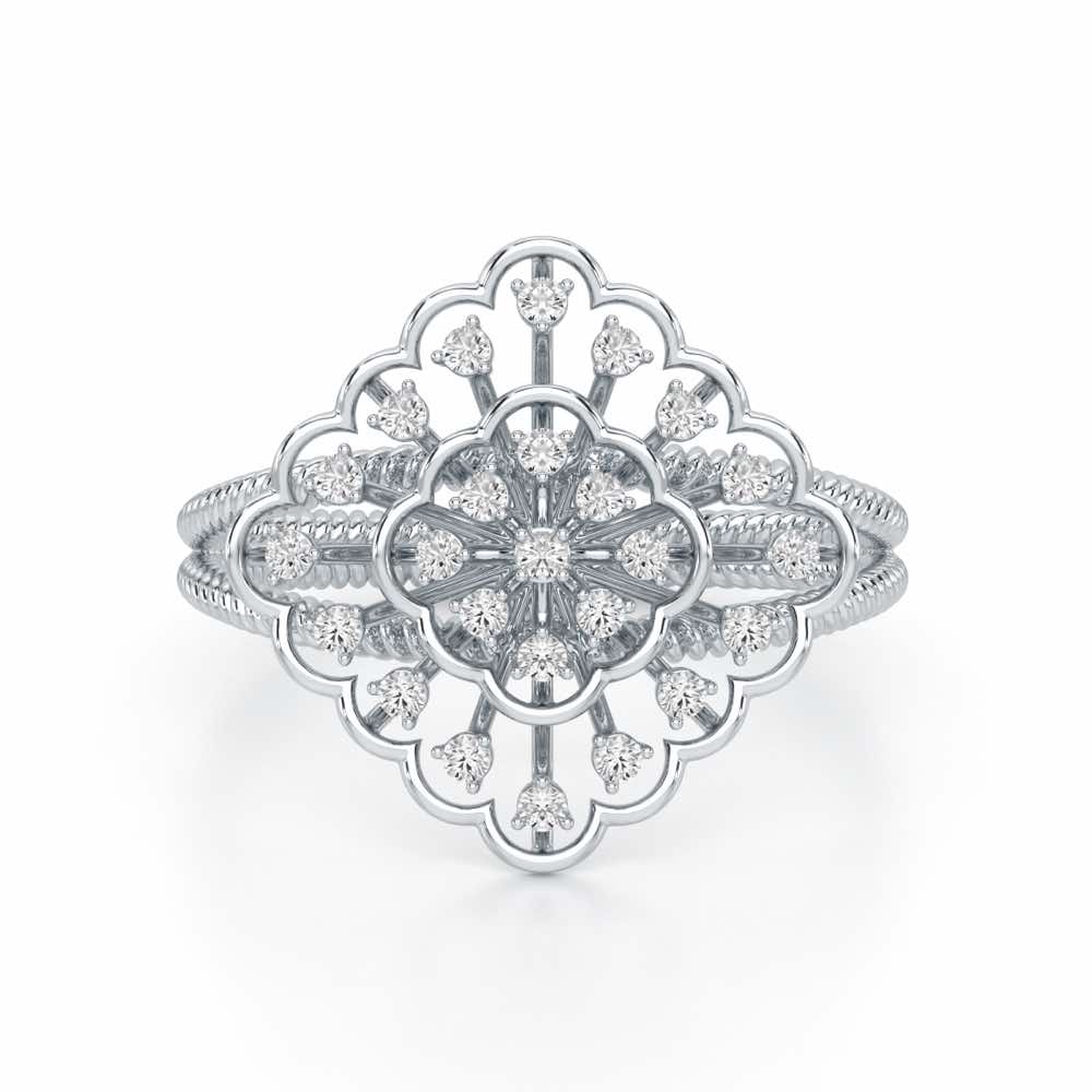 Zeppelin Glow Silver Ring - White Gold - Image 5
