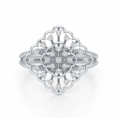 Zeppelin Glow Silver Ring - White Gold - Image 5