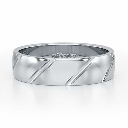 Onyx Silver Band For Men - White Gold - Image 5