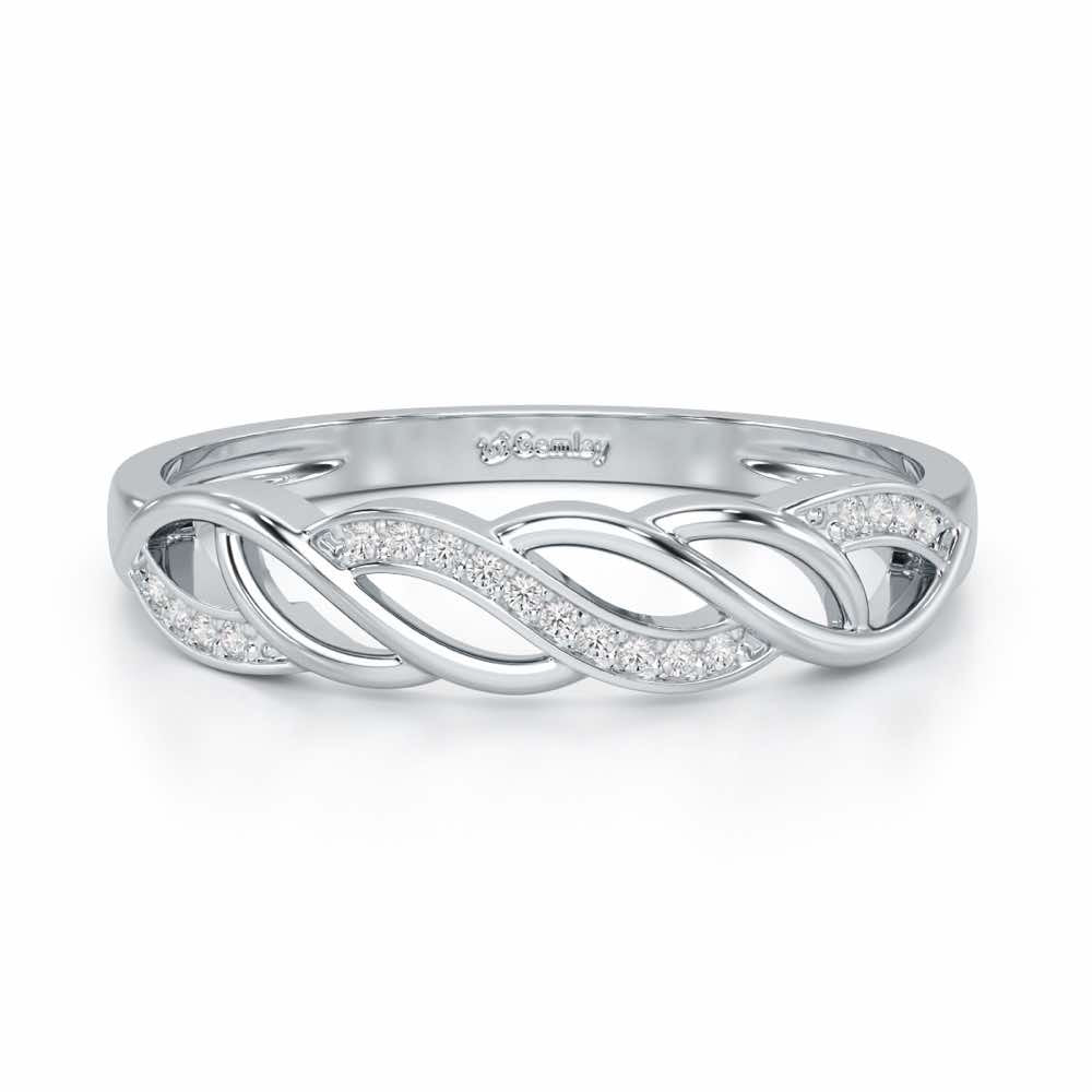 Wave World Silver Ring - White Gold - Image 5