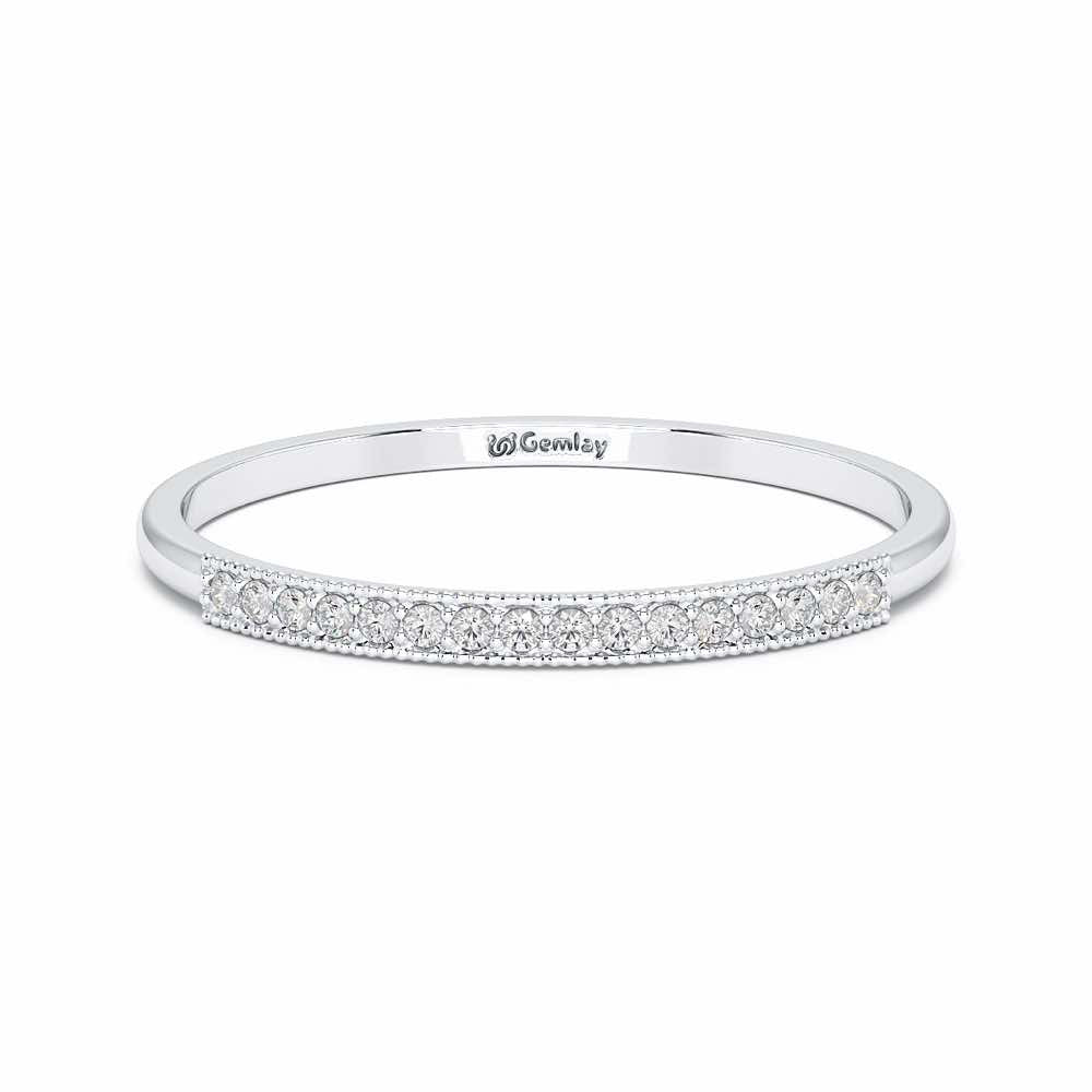Royal Gleam Stackable Silver Ring - White Gold - Image 5