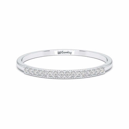 Royal Gleam Stackable Silver Ring - White Gold - Image 5