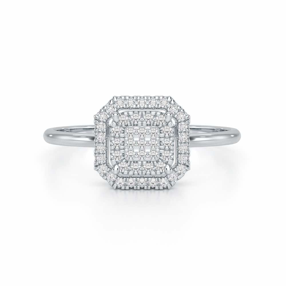 Syrina Glow Silver Ring - White Gold - Image 5