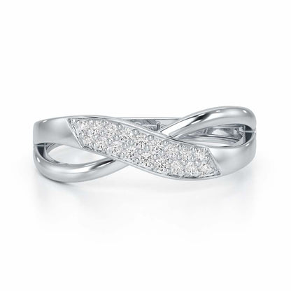 Dawn Twist Silver Ring - White Gold - Image 5