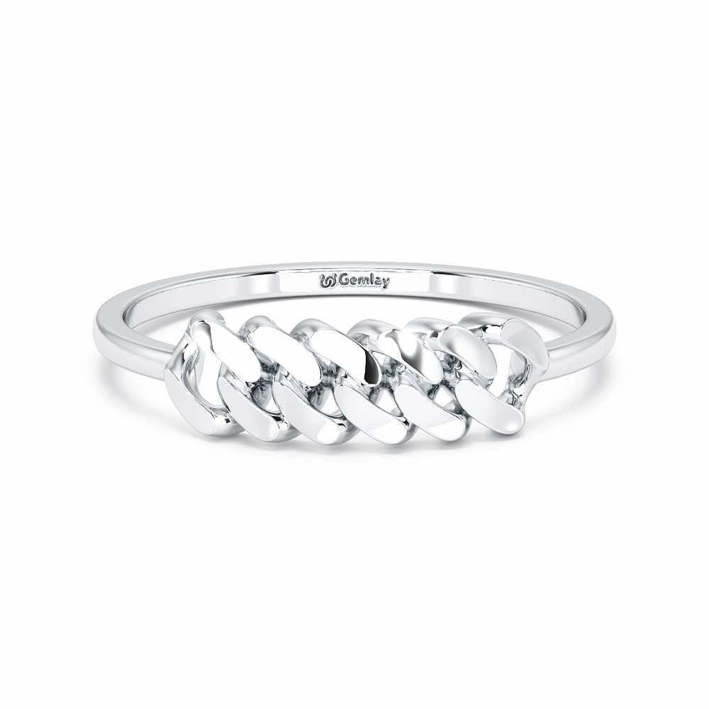 Moonlit Chain Women Ring - White Gold - Image 5