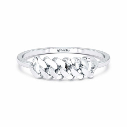 Moonlit Chain Women Ring - White Gold - Image 5